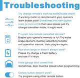 Garage Door Opener Keypad with 2 Garage Door Opener Remote for Liftmaster Chamberlain Craftsman Garage Door Opener Remote Keypad 877MAX 893LM 893Max 971LM 371LM, Purple Yellow Red Orange Learn Button