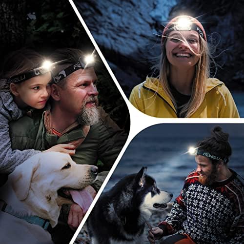 Foxelli LED Headlamp Flashlight for Adults & Kids, Running, Camping, Hiking Head Lamp with White & Red Light, Comfortable Headband, Lightweight & Waterproof, 3 AAA Batteries