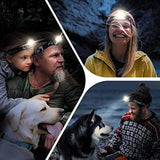 Foxelli LED Headlamp Flashlight for Adults & Kids, Running, Camping, Hiking Head Lamp with White & Red Light, Comfortable Headband, Lightweight & Waterproof, 3 AAA Batteries