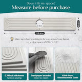 Faucet Mat for Kitchen Sink - 24'' Long Diatomite Fast Drying Stone Sink Tray, Super Absorbent, Prevents Moisture Buildup - Faucet Splash Guard for Bathroom Counter [Light Grey, Includes Sandpaper]1