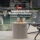 Keter Cool Side Table Cooler 3 in 1 Outdoor Patio Table and Ice Chest Storage, Ideal Hot Tub Table, Decor and Outdoor Patio Bar, Portable Bar, Taupe