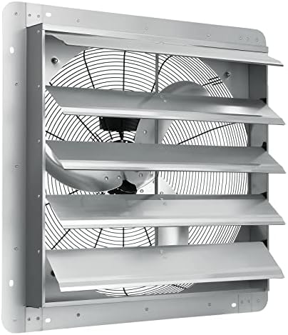VEVOR 24 Inch Shutter Exhaust Fan Wall Mounted, High-Speed 3320CFM, Vent Fan For Garages, Shops, Greenhouse, Attic Ventilation, AC Motor, Fan Only