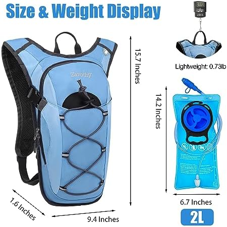 Zavothy Hydration Backpack with 2L Hydration Bladder Water Backpack for Hiking Hydration Pack for Running Cycling Hiking