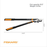 Fiskars 32” PowerGear2 Garden Bypass Loppers, 2" Cut Capacity Tree Trimmer