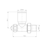 VANCOCO 2Pcs 1/2"×15mm Chrome Straight Radiator Valves Round, Manual Radiator Valves Pair Standard Connection for Heated Towel Rail and Central Heating Modern Bathroom