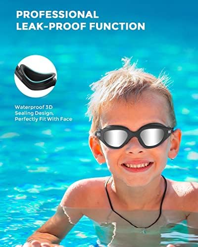 OMID Kids Swim Goggles, P2mini Polarized Swimming Goggles Comfortable for Age 6-14