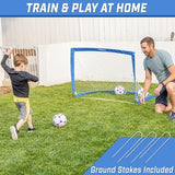 GoSports Portable Soccer Goals for Kids - 13 Color Options - Choose 4 x 3 ft or 6 x 4 ft - Team Tone Pop Up Nets for Backyard