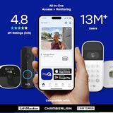 myQ Smart Garage Door Video Keypad with Wide-Angle Camera,Customizable PIN Codes,and Smartphone Control–Take Charge of Your Garage Access Works with Chamberlain, LiftMaster and Craftsman openers,White