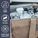 CleverMade Collapsible Insulated Cooler Bag – 50 Can Leakproof Soft Cooler for Beach, Travel, Car – Shoulder Strap, Bottle Opener – Ocean