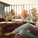 Folding Camping Table, Lightweight Roll-Up Table Aluminum Low Portable Picnic Table with Carrying Bag for Outdoor, Beach, Picnic, Backyards, BBQ and Party, 45.2''L x 23.6''W x 17.3''H