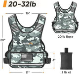 APEXUP Adjustable Weighted Vest, 4-10lb/12-18lb/20-32lb Vest with 6 Ironsand Weights and Large Pocket, Weight Vest for Men Women Strength Training, Running, Walking