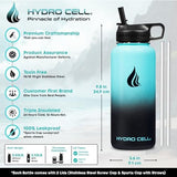 HYDRO CELL Stainless Steel Insulated Water Bottle with Straw - For Cold & Hot Drinks - Metal Vacuum Flask with Screw Cap and Modern Leakproof Sport Thermos for Adults (Teal/Black 32oz)