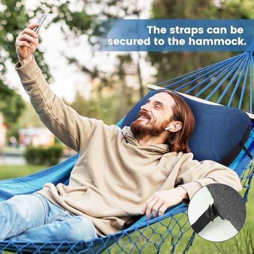 Camping Pillow with Removable Cover - Ultralight Inflatable Pillow for Camping Lightweight, Ergonomic and Washable for Camping, Hiking, and Travel Blue