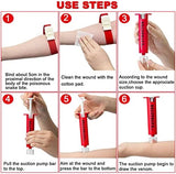 Snake Bite Kit, Bee Sting Kit, Emergency First Aid Supplies, Venom Extractor Suction Pump, Bite and Sting First Aid for Hiking, Backpacking and Camping. Includes Bonus CPR face Shield (Red)