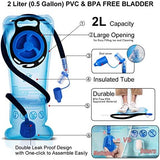 Hydration Pack, Insulated Hydration Backpack with 2L BPA Free Water Bladder and Storage, Hiking Backpack for Men, Women, Kids for Running, Cycling, Camping - Keep Liquid Cool up to 5 Hours