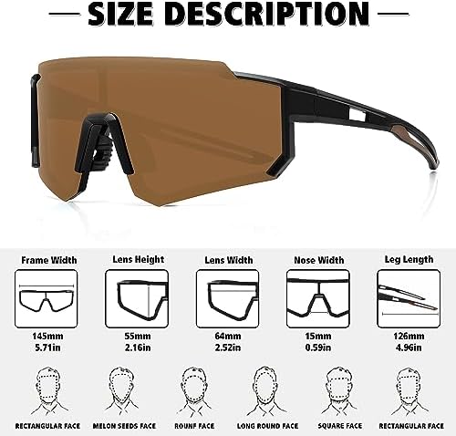 STORYCOAST Polarized Sports Sunglasses for Men Women,Driving Fishing Cycling Mountain Bike Sunglasses UV400 Protection