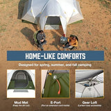 Slumberjack Aspen Grove 8 Person Hybrid Dome Family Camping Tent with 2 Rooms, Room Divider, Separate Entries, Full Fly, and Vestibule Storage