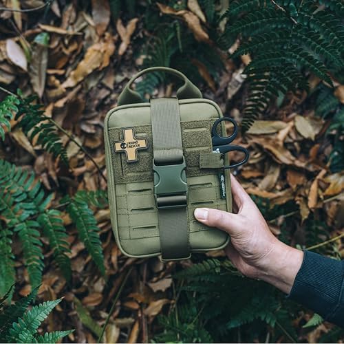 RHINO RESCUE Survival First Aid Kit, HSA/FSA Eligible, Emergency Kit Molle Pouch IFAK Medical Kit for Vehicles Car Camping Backpacking Hiking Hunting