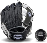 Franklin Sports Kids Baseball Glove + Ball Sets - Meshtek Youth Teeball Gloves for Kids + Toddlers - Left + Right Hand Throw Mitts + Glove Sets with Foam Balls - Boys + Girls Gloves - 9.5" Inch