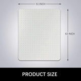 Kuyal Desk Chair Mat for Carpet, 51'' x 63'' Rectangle Transparent Mats for Chairs Good for Desks, Office and Home, Easy Glide, Protects Floors for Low and No Pile Carpeted Floors