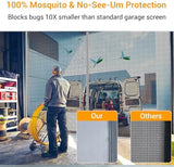 2025 Privacy Garage Door Screen for 2 Car 16x7FT, Heavy Duty Magnetic Closure Garage Screen Door, Durable Nylon Screen Door Mesh, Garage Net Screen for Garage, Silver Grey