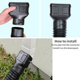 7ft Long Gutter Downspout Extensions, 3" Downspout Extender Drainage Pipe for 2"×3" Downspout and 3"×4"Downspout, Flexible Pipe Stretched Length 7ft, Black,1-Pack