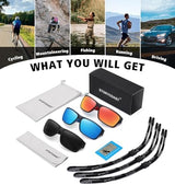 STORYCOAST Polarized Sports Sunglasses for Men Women Unbreakable Frame Cycling Fishing Driving