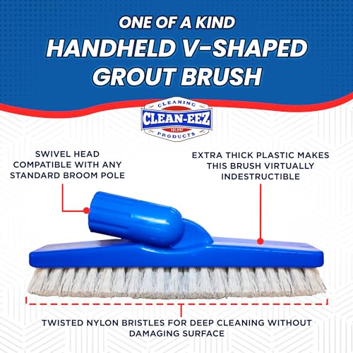 Clean-eez Heavy-Duty Grout Cleaner: Effortless Dirt & Grime Removal for Tile Floors in Bathrooms & Kitchens. Superior Cleaning Results with Bottle & Brush.Ideal for Colored Grout