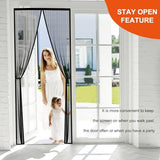 Fiberglass Magnetic Screen Door Fit Door Size 38 x 82 in- Heavy Duty Fiberglass Screen Door Mesh for Interior Door, Patio and Sliding Doors - Door Screen Magnetic Closure Let Fresh Air in