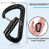 Heavy Duty Lightweight Locking Carabiner Clips D Ring for Camping Hiking Outdoor Gym etc, Carabiner with Lock Small Carabiners for Dog Leash & Harness