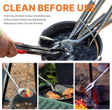 Camping Cooking Utensils Set Grilling Cookware Camp Kitchen Rotating Marshmallow Roasting Sticks BBQ Forks, Portable RV Camping Essentials Camper Must Haves for Cookouts Open Fire Pit