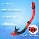 Snorkeling Gear for Adults, Dry-Top Snorkel Set Scuba Diving mask, 180°Panoramic Wide View Professional Snorkeling Gear Breathing Freely Snorkel Mask