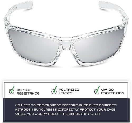Nitrogen Polarized Wrap Around Sport Sunglasses for Men Women UV400 Protection Sun Glasses