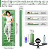 INVOKER 5.12" Camping Sleeping Pad with Built-in Foot Pump, Ultralight Inflatable Camping mat, for Camping, Backpacking, Hiking, Car Travel, Tent, Picnic, Beach, Green
