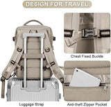 coofay Laptop Travel Backpack For Women Men Airline Approved Carry On Bags For Airplanes Underseat Luggage Backpack For Traveling On Airplane Personal Item Travel Bag For Airlines Light Brown