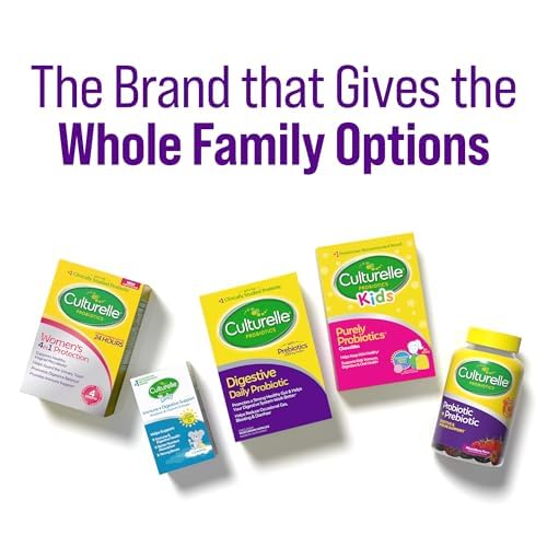 Culturelle Daily Probiotic Capsules For Men & Women, Most Clinically Studied Probiotic Strain, Digestive & Gut Health, Supports Occasional Diarrhea, Gas & Bloating, 1 Month Supply, 30 CT