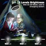 COMLIFE 10000mAh Camping Fan and LED Light - 8'' Rechargeable Battery Operated Tent for Hanging or Tabletop Use, Portable USB with Lights Car RV Outdoor Emergency Outage Hurricane, Black (F001)