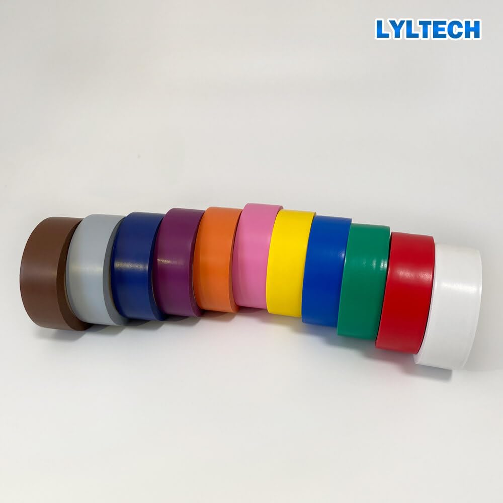 LYLTECH Electrical Tape Matte Rainbow 11 Colors Pack, Waterproof,Strong Adhesive, Durable, Easy-Wrap,3/4-Inch by 30 Feet