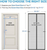 Heavy Duty Door Screen Magnetic Closure, LOVIGA Thickened Fiberglass Screen Door Mesh, Self Sealing, Tear Resistant, Easy Assemble, Fine Mesh Keep Bugs Out Fit Door Size 32 Inch X 82 Inch