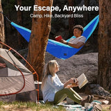 Kootek Camping Hammock 500 lbs Capacity, Portable Hammocks with Tree Straps & Attached Carry Bag, Camping Essentials Gear, Perfect for Outside Indoor Hiking Beach Backpack Travel