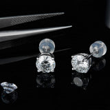 Moissanite Stud Earrings for Women,Sterling Silver 925 Earrings Jewelry Engagement Gifts for Women Men(6.5mm)