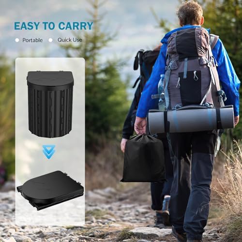 Portable Toilet, Upgraded 15'' toilet With Removable Paper Holder, Camping Toilet With A Load Capacity Of 450 Lbs, Portable Potty for Camping, Hiking, Road Trip, Car, RV, Tent, Beach, Truck Drivers