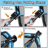 PLUSINNO Floating Fishing Net for Steelhead, Salmon, Fly, Kayak, Catfish, Bass, Trout Fishing, Rubber Coated Landing Net for Easy Catch & Release, Compact & Foldable for Easy Transportation & Storage