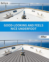 OCEANBROAD EVA Foam Boat Flooring with 3M Adhesive Backing Marine Self-Adhesive Decking 96''x45.6''/36''/28.8''/16.8'', 48''x16.8'' Faux Teak Sheet for Jon Boats Swim Platform Helm Pad RV Floor