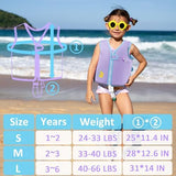 Pottwal Swim Vest for Kids - Swim Jacket for 1-2 Years (24-33LBS) - Buoyancy Aid Made of Neoprene & EPE - with Adjustable Crotch Strap