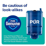 PUR PLUS Vertical Faucet Mount Water Filtration System, Lead-Reducing Filter, Great-Tasting Water, Easy Install, Lasts 100 Gallons, Compatible with Sinks with External Aerators, Grey