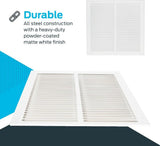 EZ-FLO 16 x 16 Inch (Duct Opening) Return Air Vent Cover for Wall or Ceiling, Solid Steel Return Air Grille, HVAC Vent Cover, White, 61641