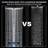 High Pressure Rain Shower Head: Upgrade Shower Heads with Handheld Spray Combo with Fixed Showerhead and 10 Sprays Handheld Shower Head, Detachable Showerheads Built-in Magnetic Docking and Power Jets