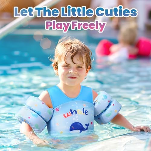 HeySplash Swim Vest for Kids, Toddler Pool Floaties Fit 20-50/70 Lbs, Children Swimming Vest with Adjustable Strap, Swim Jacket Water Wing Arm Float, Puddle Sea Beach Boat Jumper Boy Girl Baby
