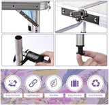 Folding Camping Table 2ft Portable Pinic Table Adjustable Height Small Card Table Aluminum Foldable Lightweight with Carry Handle for Outdoor Indoor Hiking Camp BBQ Beach (Blooming Floral)